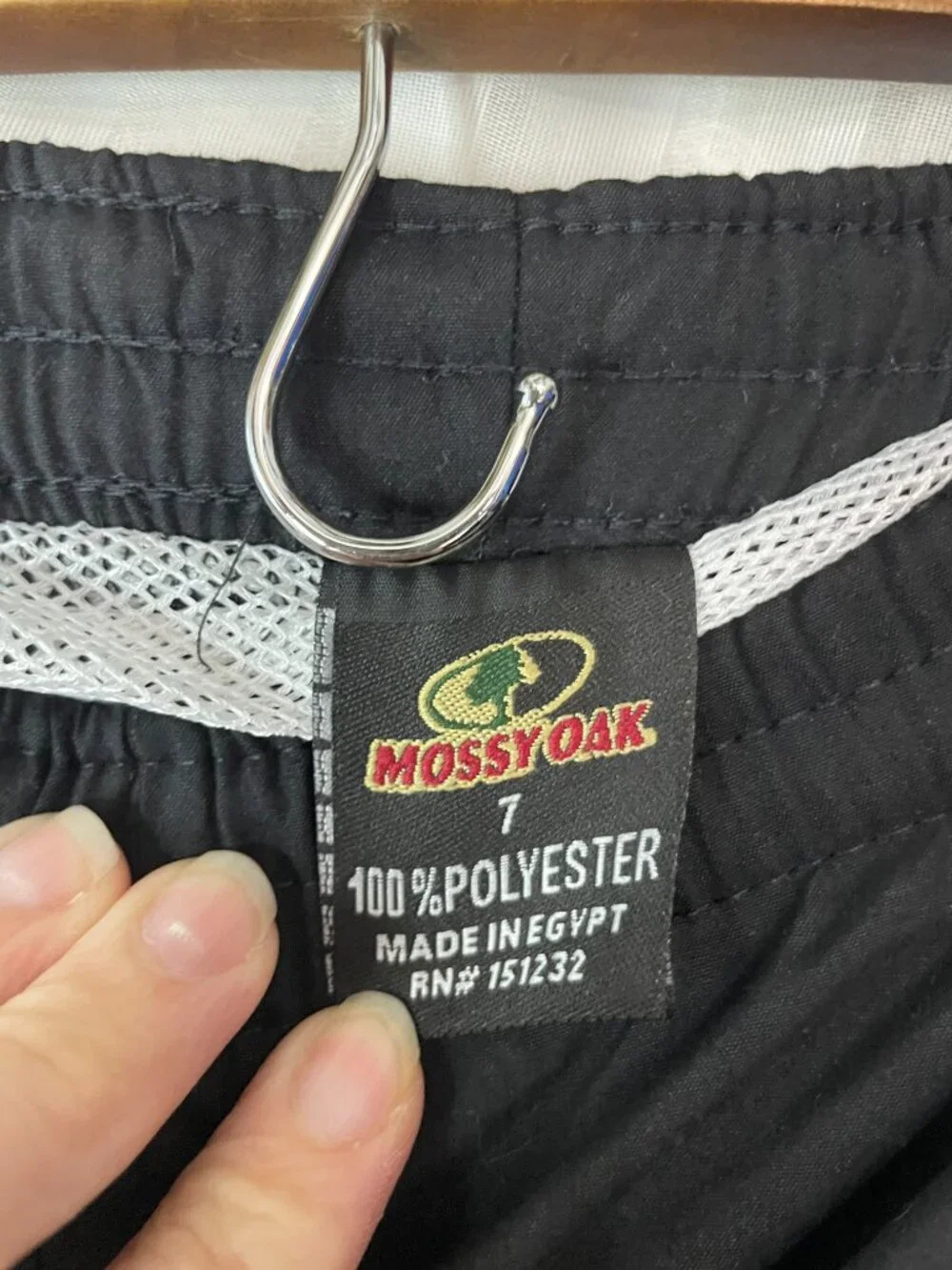 Mossy Oak Boys Size 7 Swim Trunks Black Camo American Flag Board Shorts
